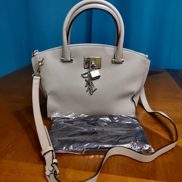 Dkny Handbags - DKNY Elissa Top-Zip Pebble Leather Satchel